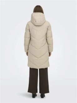 JACQUELINE DE YONG JDY Ulrikka Water Rep Puffa Jas Dames -Kampeeruitrusting 15217556 simply taupe melange 2