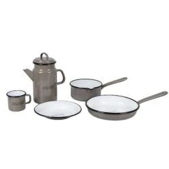 Bo-Camp Urban Outdoor Mok Emaille D. 8Cm Taupe -Kampeeruitrusting Bo Camp Urban Outdoor Mok Emaille Set