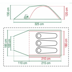 Coleman Tent Darwin 3+ -Kampeeruitrusting Coleman Koepeltent Darwin 3 Indeling 1
