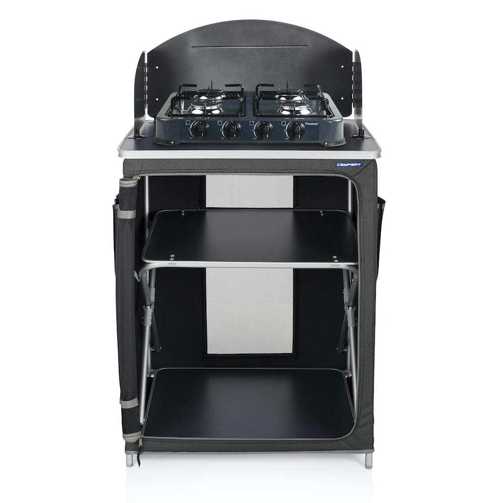 Campart Travel Kookmeubel Almeria Easyfold Incl.Windscherm Antra Alu 1 Campart Travel Kookmeubel Almeria Easyfold Incl.Windscherm Antra Alu