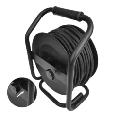 PROPLUS Kabelhaspel 25m Schuko En CEE -Kampeeruitrusting Kabelhaspel 25m Schuko en CEE achterkant