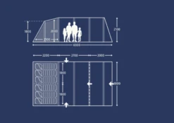 Kampa Tunneltent Hayling 6 -Kampeeruitrusting Kampa Hayling 6 indeling