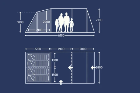 Kampa Tunneltent Hayling 4 Air TC 5 Kampa Tunneltent Hayling 4 Air TC - Afbeelding 5