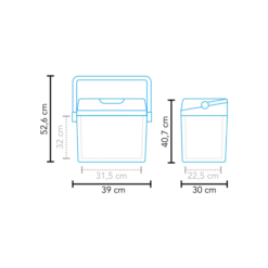 Mestic Koelbox Thermo Elektrisch -Kampeeruitrusting Mestic Koelbox Thermo Elektrisch MTEC 25 AC DC afmetingen