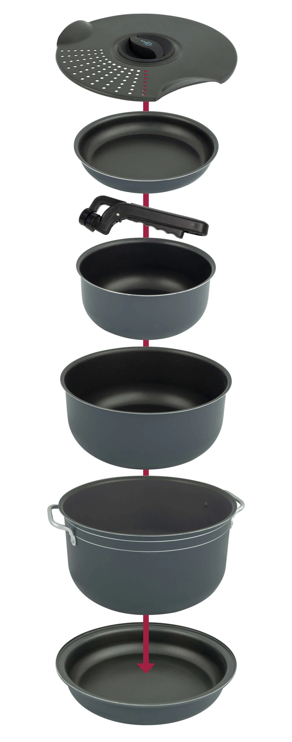 Bo-Camp Pannenset Camping 7-Dlg Alu/Gec 3 Bo-Camp Pannenset Camping 7-Dlg Alu/Gec - Afbeelding 3