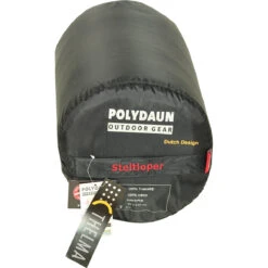 Polydaun Slaapzak Steltloper - Antraciet Streep 80X210 5 Polydaun Slaapzak Steltloper - Antraciet Streep 80X210 -Kampeeruitrusting Polydaun Slaapzak Steltlope Antraciet Streep 80X120 verpakking