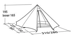 Robens Tent Green Cone PRS -Kampeeruitrusting Robens Green Cone tekening