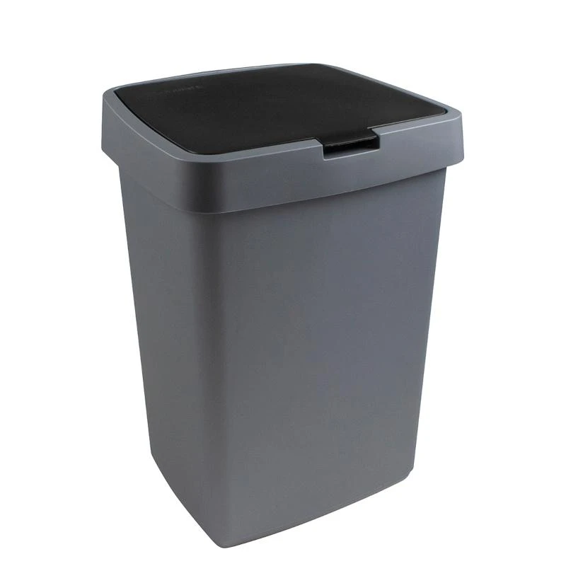 Sunware Delta Prullenbak Klep 25L Metaal Zwart 1 Sunware Delta Prullenbak Klep 25L Metaal Zwart