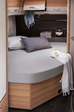 Walra Jersey Hoeslaken Frans Bed Rechts -Kampeeruitrusting Walra Jersey Mulitblend Grijs Rechts Boven