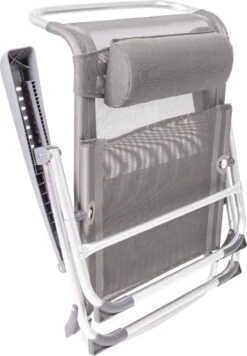 Bo-Camp Beach Chair St. Tropez Grijs -Kampeeruitrusting bo camp beach chair st tropez grijs ingeklapt