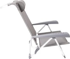 Bo-Camp Beach Chair St. Tropez Grijs -Kampeeruitrusting bo camp beach chair st tropez grijs zijkant