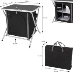 Redcliffs Outdoor Campingkast Zwart Vouwbaar -Kampeeruitrusting campingkast opvouwbaar zwart redcliffs 2