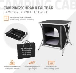Redcliffs Outdoor Campingkast Zwart Vouwbaar -Kampeeruitrusting campingkast opvouwbaar zwart redcliffs 4