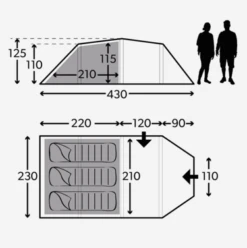 Kampa Tent Mersea 3 -Kampeeruitrusting plattegrond mersea 3