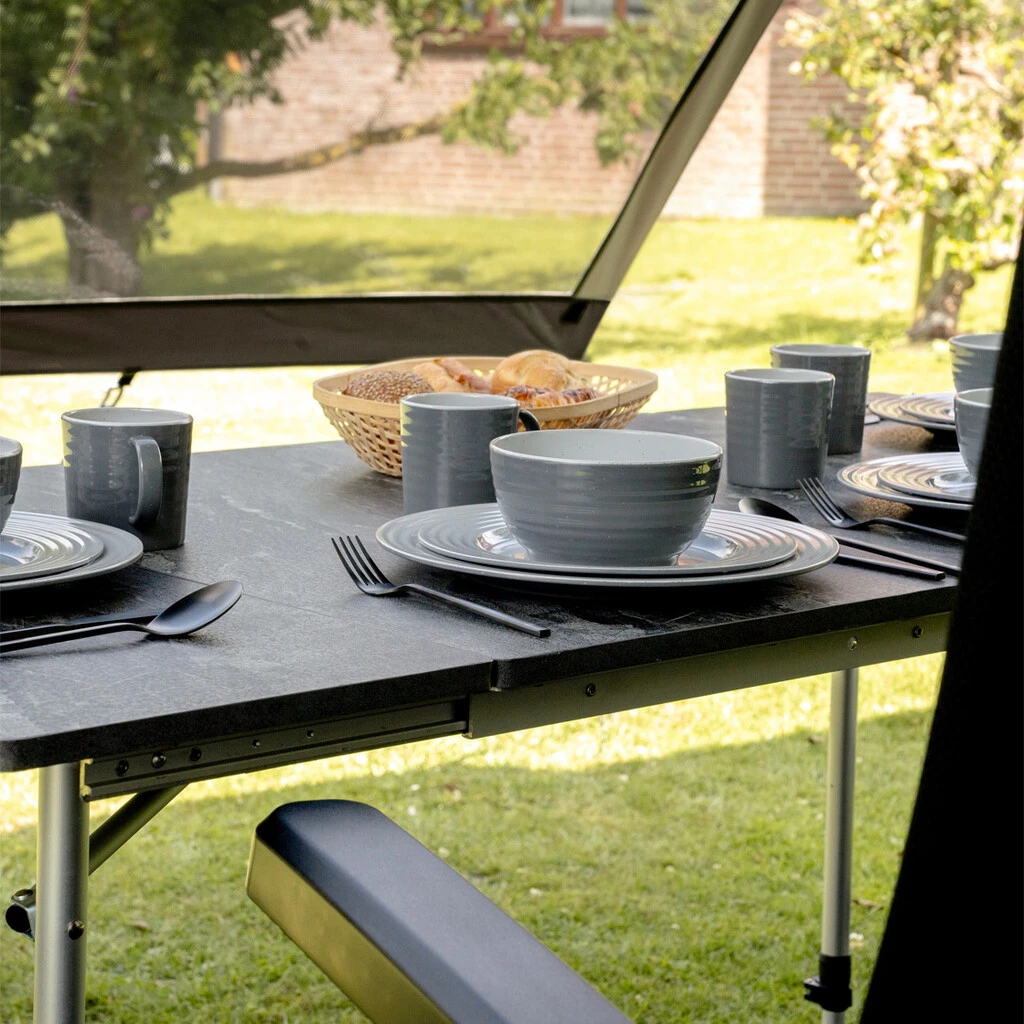 Travellife Trafellife Sorrento Tafel Uitschuifbaar Honeycomb Dark Grey 80/110/140 Cm 5 Travellife Trafellife Sorrento Tafel Uitschuifbaar Honeycomb Dark Grey 80/110/140 Cm - Afbeelding 5