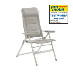 Travellife Barletta Standenstoel Comfort L Light Grey -Kampeeruitrusting travellife barletta standenstoel comfort l light grey test winnaar