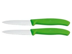 Victorinox Swiss Classic Gekartelde Schilmesjes 2 Stuks -Kampeeruitrusting victorinox swiss classic gekartelde schilmesjes set groen