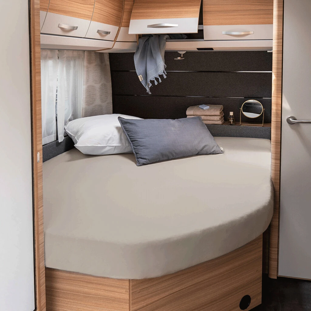 Walra Jersey Hoeslaken Frans Bed Rechts Zand 2 Walra Jersey Hoeslaken Frans Bed Rechts Zand - Afbeelding 2