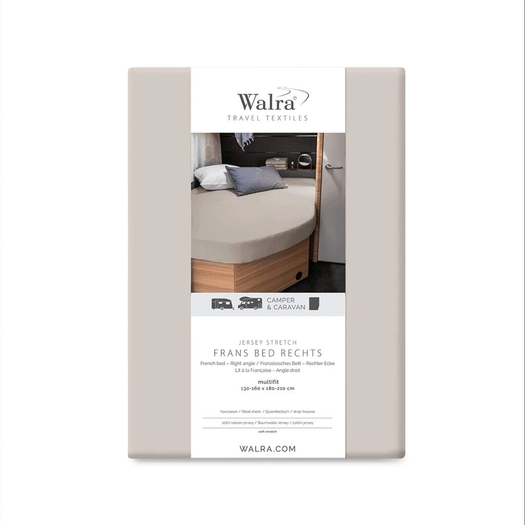 Walra Jersey Hoeslaken Frans Bed Rechts Zand 3 Walra Jersey Hoeslaken Frans Bed Rechts Zand - Afbeelding 3